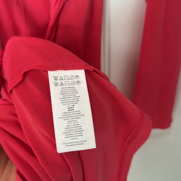 NWT!! Michael Kors - Coral - Ruched Halter Strap Long Sleeve Dress - Size Large - Picture 9 of 9